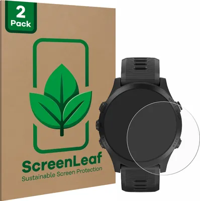Produktbild von 2x ScreenLeaf Schutzfolie für Garmin Forerunner 945 nachhaltiger Displayschutz Display Schutz Folie Klar Transparent