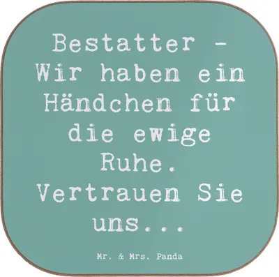 Produktbild von Mr. & Mrs. Panda Untersetzer für Gläser Spruch Bestatter Fürsorge - Meeresbrise - Geschenk, Glas, Berufsgestaltung, Tischschoner, Geschenke Berufstätige, Abschied, Beruf