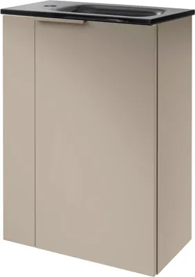 Produktbild von FACKELMANN SBC B.PARIS Gäste WC Waschtisch Set 45 cm, Grau, Glaswaschbecken Anthrazit Ein Hauch von Luxus für Dein Badezimmer