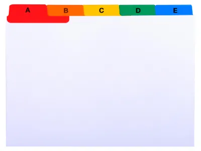 Zdjęcie produktu dla Exacompta przekładki alfabetyczne 160g 117x148mm 5 zestawów do segregatorów A7