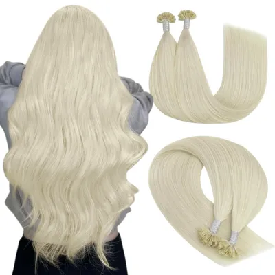 Immagine prodotto di Extension per capelli con sistema a "U", in cheratina, colore platino, lunghezza 45 cm, peso 50 grammi