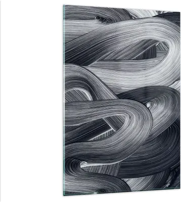 Produktbild von Bilder auf glas - Einteilig - Farbe Pinsel Schwarz - 80x120cm - Glasbilder - Wandbilder - Bilder - zum Aufhängen bereit - Wanddekoration aus Glas - Glas Bilder - Wandbild auf Glas - GPA80x120-5024