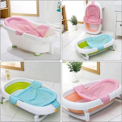 Image de Coussin de bain pour bébé - Matelas de bain pour bébé - Coussin de sécurité pour le bain - Coussin de bain pour nourrissons - Rose