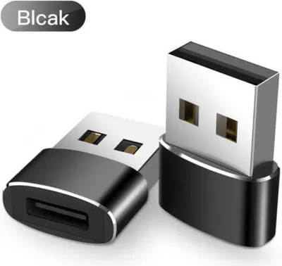 Produktbild von USB-C Stecker Typ C auf USB Adapter 2.0 A Female Data Converter Connector schwarz