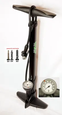 Produktbild von hochwertige E-Bike Hochdruck Standpumpe 11 Bar schwarz Manometer Fahrrad Pumpe für alle Ventile