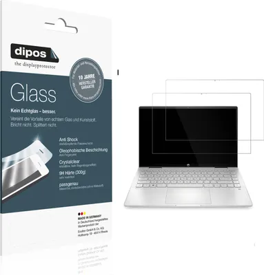 Produktbild von 2x Schutzfolie für HP Pavilion x360 2-in-1 14-ek1672nd - Anti-Shock 9H Folie dipos Glass Kunststoffglas