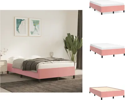 Imagen del producto de vidaXL Estructura de cama rosa de 120x200 cm, tapizada en terciopelo - Camas y estructuras de cama