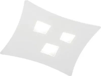 Immagine prodotto di Plafoniera Isotta moderna 3 luci GX53 bianca - Lampada da soffitto in metallo curvato 40x44cm, design geometrico, max 3x8W, IP20, lampadine escluse