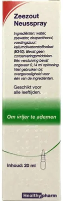 Productafbeelding van Healthypharm Zeezout Neusspray (20 ml)