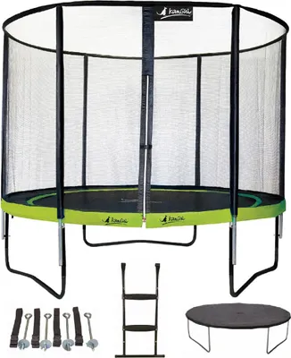 Produktbild von Trampolin Ø 300cm + Leiter + Abdeckung + Verankerungsset - PUNCHI 300 Grün