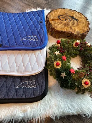 Image de Equiline Chabraque Octagone DIAMAC LOGO Polyester bleu avec effet pailleté , Eq19_FlaW_Gr.:DN