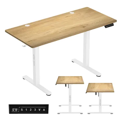 Produktbild von MARK ADLER Leader 7.0 | Höhenverstellbarer Schreibtisch Elektrisch Bürotisch Stehtisch | 120x60 cm | 3 Memory-Steuerung | Memoboard | Weiß Eiche