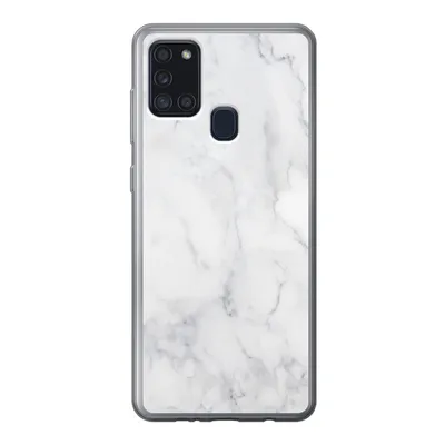 Produktbild von MuchoWow® Handyhülle Schutzhülle Hülle für Samsung Galaxy A21s Marmor - Weiß - Grau - Luxus - Marmoroptik - Stein Silikon Softcase Handy Hülle - Hartschale