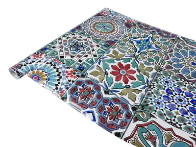 Produktbild von Klebefolie Möbel 45x150 cm - Bunte Fliesen - Möbelfolie selbstklebend in Deko-Stil - Folie für Möbel zur schnellen Renovierung von Türen und Schränken - Möbelfolie dekorativ und pflegeleicht