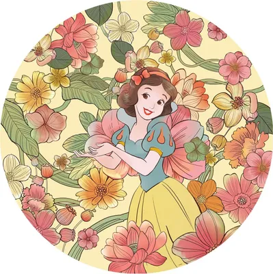 Produktbild von Disney selbstklebende runde Tapete Schneewittchen Multicolor - 611720 - Ø 125 cm