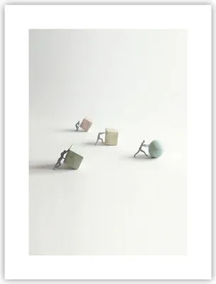 Produktbild von Poster - Poster ohne Rahmen - Symbol Kugel Würfel - 30x40 cm - Wand Bild - Wanddeko - Wandbilder - Kunstposter - Wandposter - Bilder - Kunstdruck - Wanddekoration - Wandbild - P2XPA30x40-4688