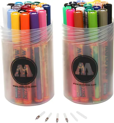 Produktbild von Molotow Acrylmarker ONE4ALL ACRYLIC 127HS 2x 20er Dose, Complete Kit, Spitzen