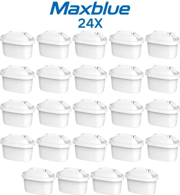 A grid of white water filter cartridges on a white background, with the brand name and quantity displayed at the top.