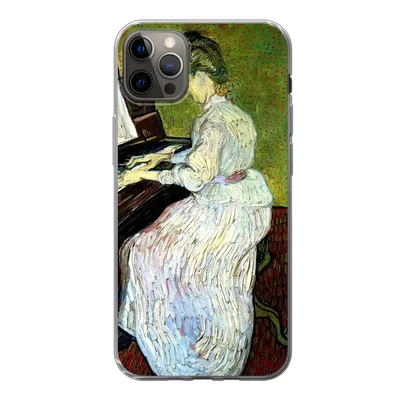 Produktbild von MuchoWow® Handyhülle Schutzhülle Hülle für iPhone 12 Pro Max Marguerite Gachet am Klavier - Vincent van Gogh Silikon Softcase Handy Hülle - Hartschale