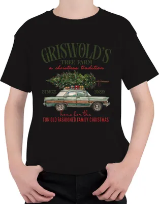 Produktbild von Griswold's Tree Farm Weihnachten Schöne Bescherung Clark Griswold Uni Kinder T-Shirt, Schwarz, 140