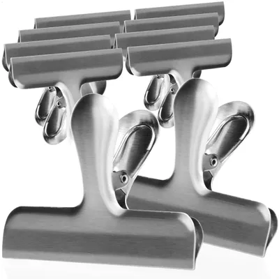 Produktbild von com-four® 10x große Verschlussklammern, Verschlussclips für Lebensmittelbeutel & Tüten, Edelstahl-Verschlussklemmen, Tütenclips zum Verschließen & Frischhalten