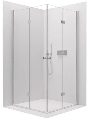Obrázek produktu pro Sprchový kout Volpe Duo L/P - 6 mm - chrom, transparentní sklo - 100x100x190 cm - zalamovací