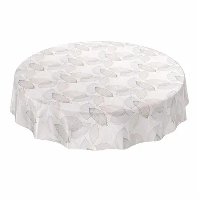 Produktbild von Tischdecke Wachstuch Blumen Beige Robust Wasserabweisend Rund 120 cm