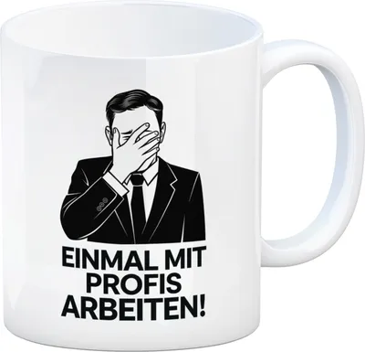 Produktbild von Mann in Verzweiflung - Mit Profis arbeiten Kaffeebecher