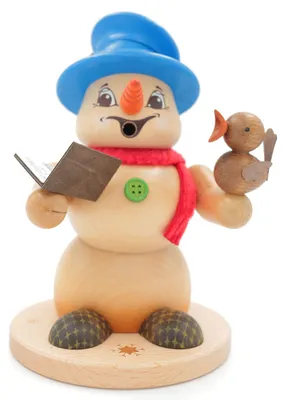 Produktbild von Kuhnert Erzgebirge - Schneemann Räuchermann,-figur,-männchen 19cm - Sänger