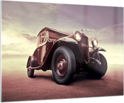 Produktbild von Bilder auf glas - Retro auto luxus alt - 100x70cm - Glasbilder - Wandbilder - Kunstdruck - zum Aufhängen bereit - Wanddekoration aus Glas - Glas Bilder - Wandbild auf Glas - Einteilig - GAA100x70-2621