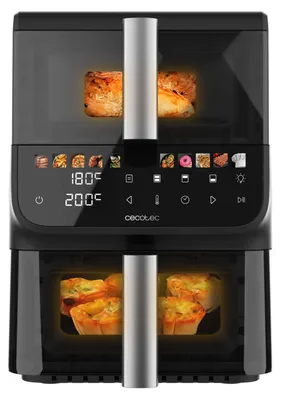 Produktbild von Cecotec Heißluftfritteuse Cecofry DuoLevel 10000 DuoSize Window 10 l, 2000 W, 2 Körbe (3,5 l + 6,5 l) mit Sichtfenster