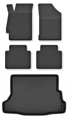 Produktbild von Gummimatten + Kofferraumwanne für Toyota Corolla E10 1992-1997 (Schrägheck) – Schwarz, modellangepasst – Wielganizator Semi-Universal