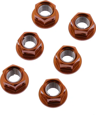 Productafbeelding van Set van 6 krukasmoeren JMP, M8x1.25 mm, aluminium, race-oranje
