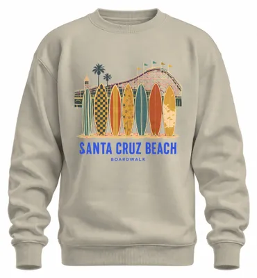 Produktbild von Santa Cruz Beach Boardwalk Surfen California Surfbrett USA Sweatshirt Pullover, Natur, XL