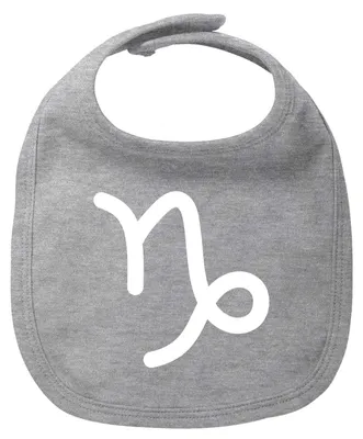 Produktbild von Huuraa Baby Lätzchen Steinbock Sternzeichen Zeichen Heather Grey Klettverschluss  Baumwolle Latz Geschenkidee