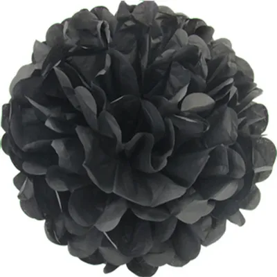 schwarz Papier Pompons