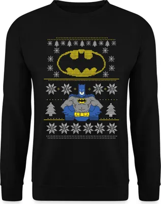 Produktbild von Spreadshirt DC Comics Batman Ugly Christmas Uni Pullover, S, Schwarz