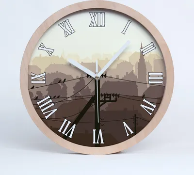 Produktbild von Holzuhr 25fi cm wanduhr - weiße Spitzen - Stadtnetzspannung