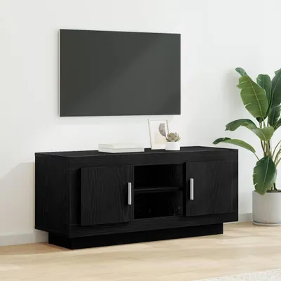 Immagine prodotto di Maison Exclusive - Mobile TV 102 x 35 x 45 cm, colore nero, finitura effetto legno di quercia, realizzato in materiale composito