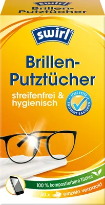 Produktbild von Swirl Brillenputztücher, Papier, Weiß, 50 Stück(e), Box