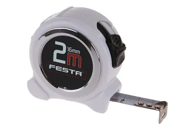 Produktbild von Rollmeter Festa 2 m x 16 mm, weiß / Verpackung 1 Stk.