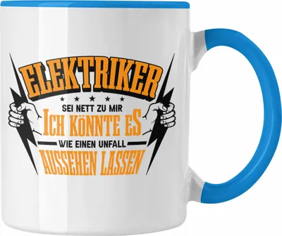 Produktbild von Trendation - Lustige Elektriker Tasse Geschenk (Blau)