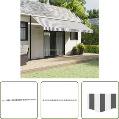 Produktbild von The Living Store Markisenvolant Anthrazit und Weiß Gestreift 5 m