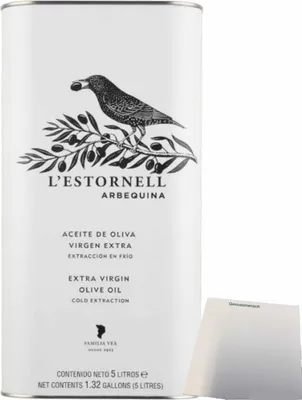 Produktbild von L’Estornell Arbequina Olivenöl Extra (5L Dose) + usy Block