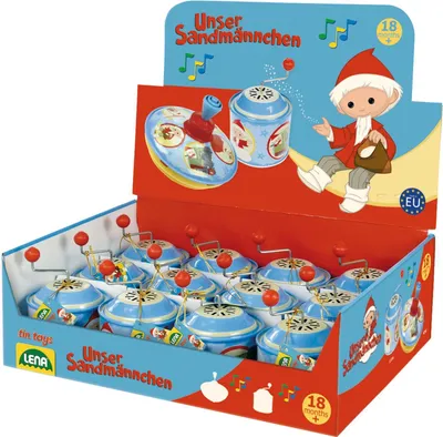 Produktbild von Bolz Musikdrehdose Sandmännchen, ca. 7,5 x 10,5 cm, Blechdrehdose mit Melodie, Drehorgel für Kinder