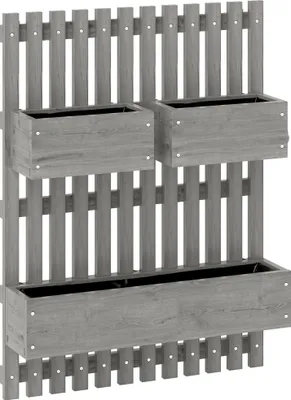 Produktbild von Blumenkasten-Set, Wandmontage, frei versetzbar, Massivholz, 60 x 16 x 80 cm