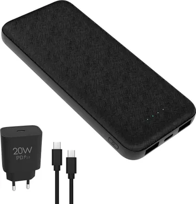 Image de Platinet power bank + USB charger 10000mAh Kit PMPB10SETB, black