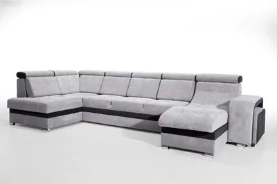 Zdjęcie produktu dla Robin Milan Narożnik z funkcją spania 2X Skrzynia na pościel 7X Zagłówki 2X Taboret Sofa w kształcie litery L Narożnik wolnostojący rozkładany Meble do salonu Część dzienna Czarny Szary
