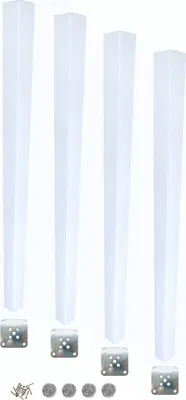 Produktbild von Beine aus Buchenholz, 72 cm – Trapezform, weiß lackiert, mit Montageset