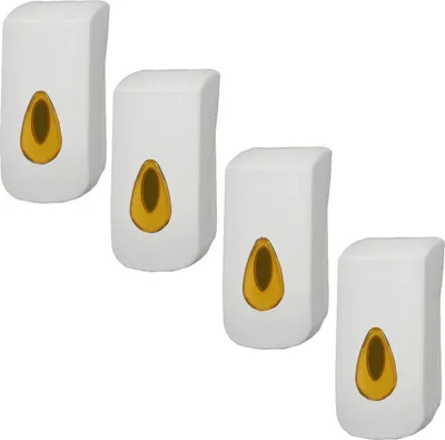Produktbild von 4 PlastiQline Schaumseifenspender - 400 ml - Kunststoff - Seifenspender - gelb